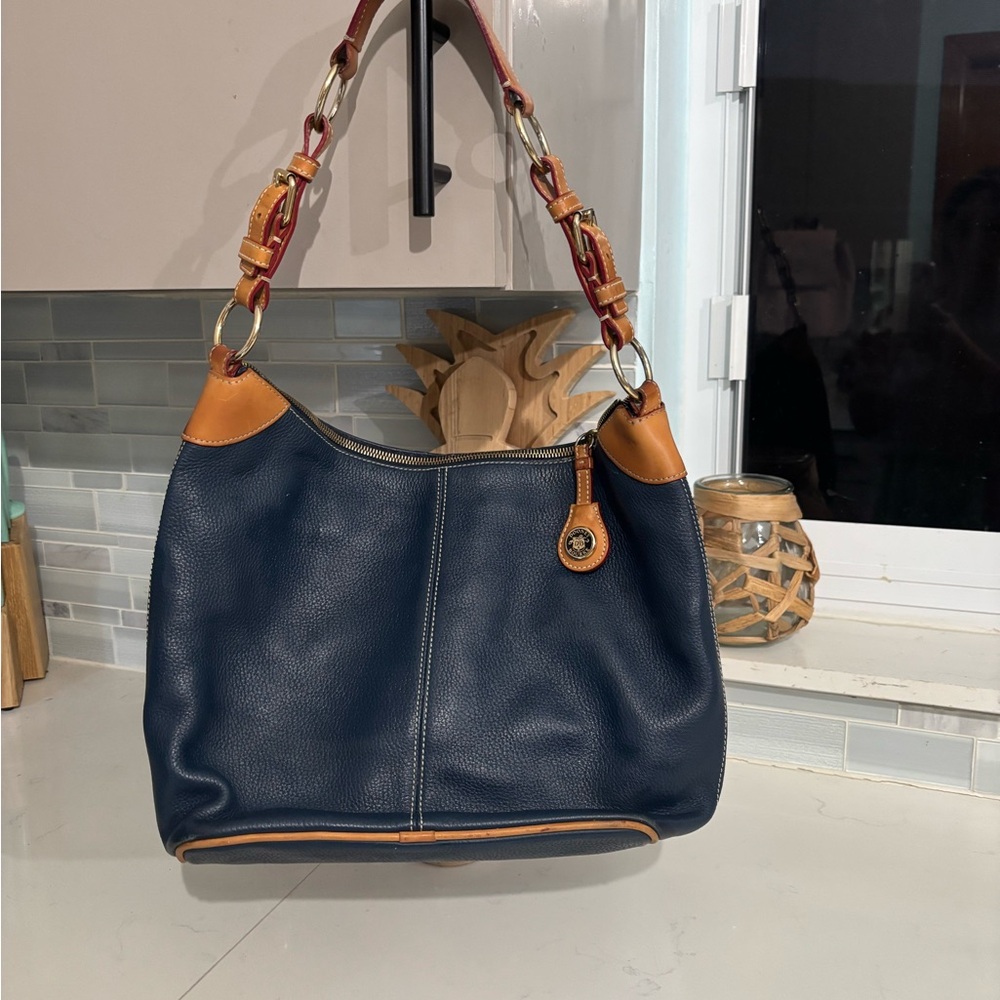 Navy and Tan Doomey and Bourke bag